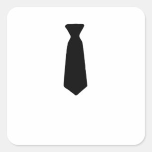 Black Necktie Fyrkantigt Klistermärke