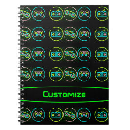 Black & Neon Gamer Anteckningsbok