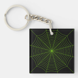 Black neon grönt spindelnät Halloween mönster
