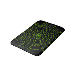Black neon grönt spindelnät Halloween mönster Badrumsmatta