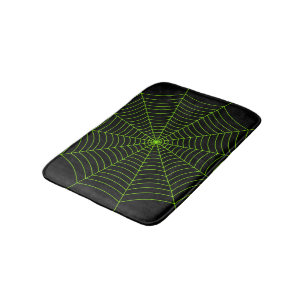 Black neon grönt spindelnät Halloween mönster Badrumsmatta
