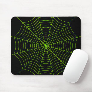 Black neon grönt spindelnät Halloween mönster Musmatta