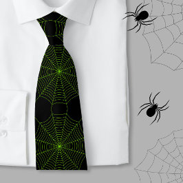Black neon grönt spindelnät Halloween mönster Slips