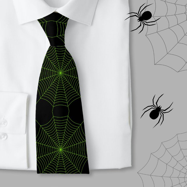 Black neon grönt spindelnät Halloween mönster Slips (Skapare uppladdad)