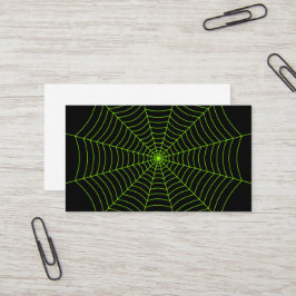 Black neon grönt spindelnät Halloween mönster Visitkort
