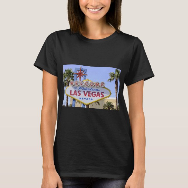 Black Nevada Las Vegas Välkommen T Shirt (Framsida)