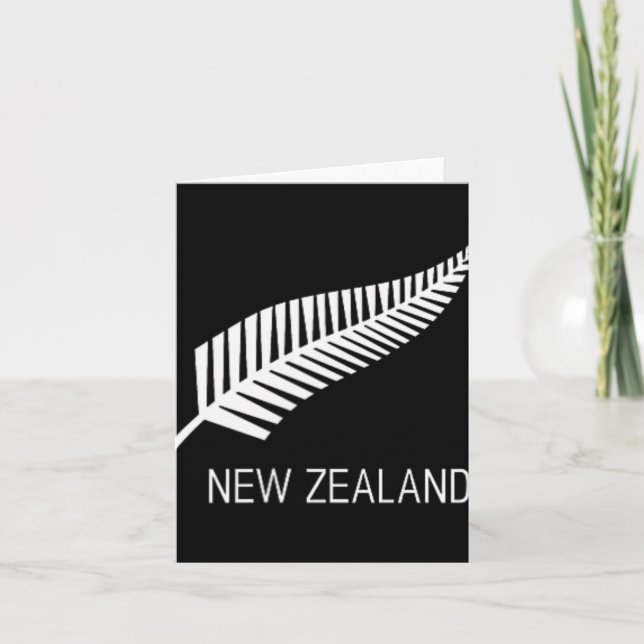Black New Zealand Fern Shirt Mens Black Proud Kiwi Kort (Framsida)