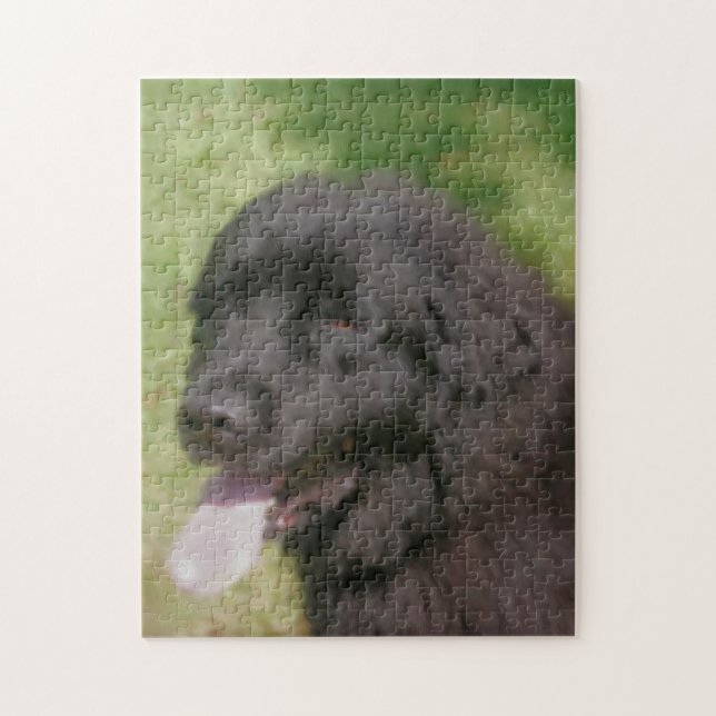 Black Newfoundland Hund Art Pussel (Vertikal)