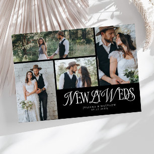 Black Newlyweds Multi Photo Bröllop Meddelande