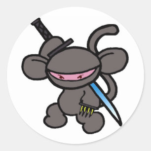 Black Ninja Klo-No Ord Runt Klistermärke