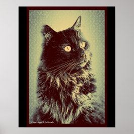 Black Norsk Forest Cat Poster