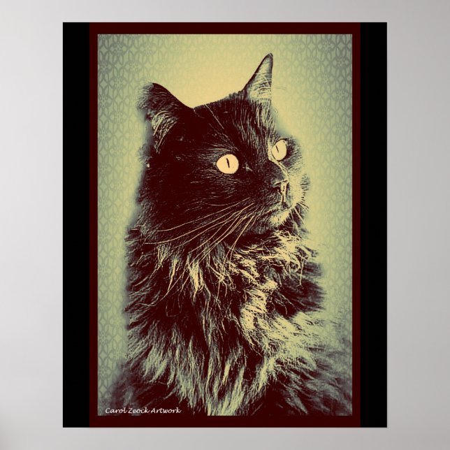 Black Norsk Forest Cat Poster (Framsidan)