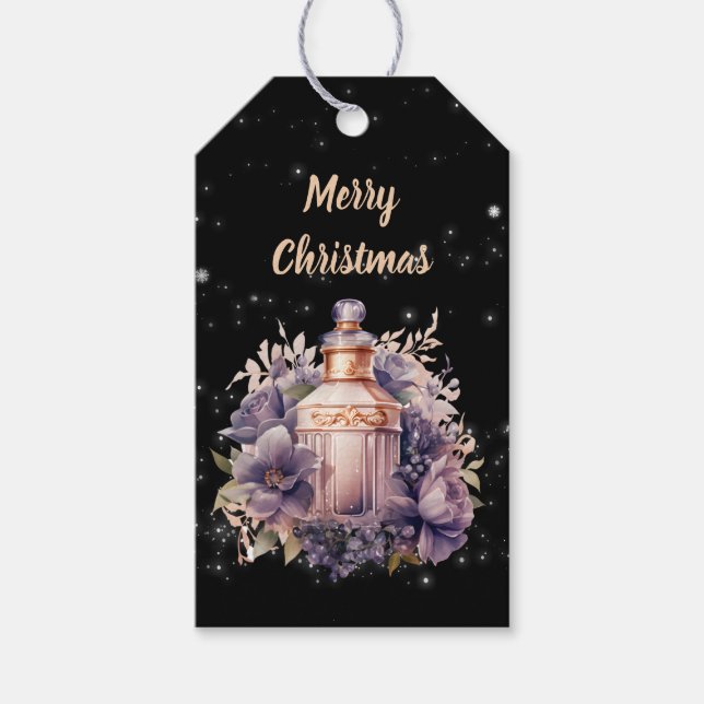 Black Nostalgic luxurie God jul Presentetikett (Framsidan)