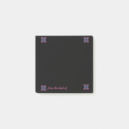 Black Notes with Pink & Purple Tiles Post-it Block