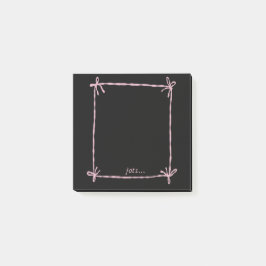 Black Notes with Pink Ribbon Frame Post-it Block