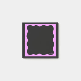 Black Notes with Squiggly Pink Frame Post-it Block