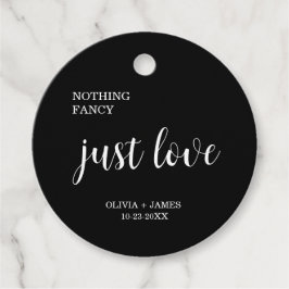 Black Nothing Fancy Just Love Wedding   Gåvor Etiketter