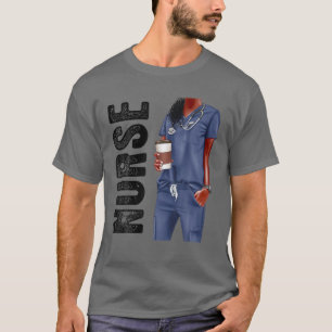 Black Nurse Afro Kärlek Melanin African American W T Shirt