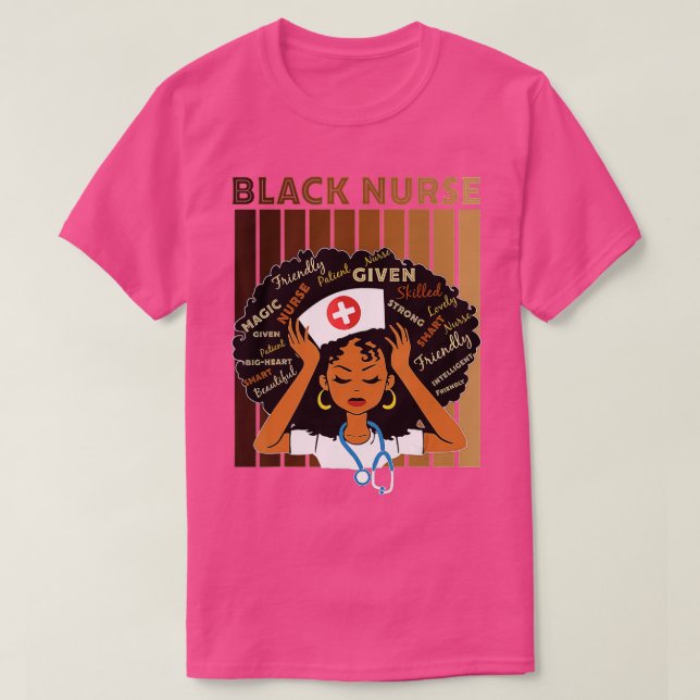 Black Nurse Black Girl Magong Strong for Black His T Shirt (Design framsida)