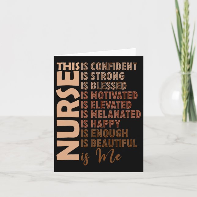 Black Nurse Black History Nurse Melanin Afro Woman Kort (Framsida)