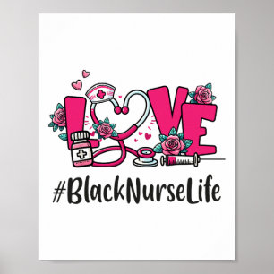 Black Nurse Kärlek Alla hjärtans dag Cute Women He Poster