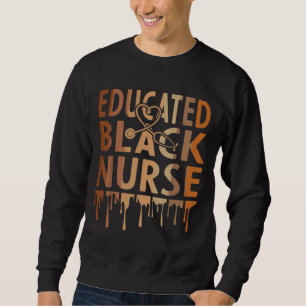Black Nurse Melanin Nurse Educse Black History M Lång Ärmad Tröja