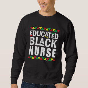 Black Nurse Melanin Nurse Educse Black History M Lång Ärmad Tröja
