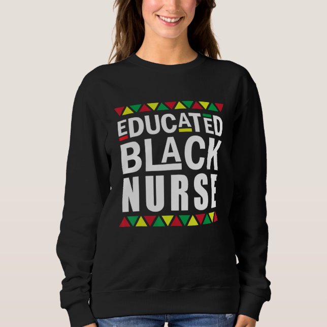 Black Nurse Melanin Nurse Educse Black History M T Shirt (Framsida)