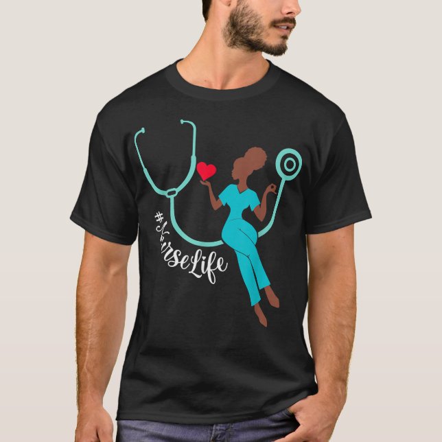 Black Nurse Nurse Life Gifts Black History Månad 2 T Shirt (Framsida)