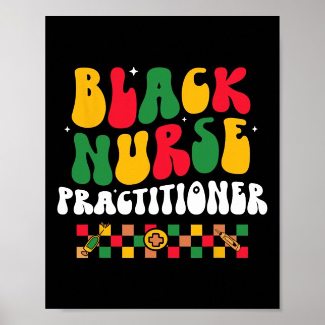 Black Nurse Practister Bhm African American Groo Poster (Framsidan)