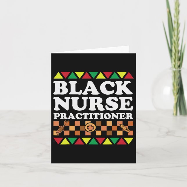 Black Nurse Practister Bhm African American Mela Kort (Framsida)
