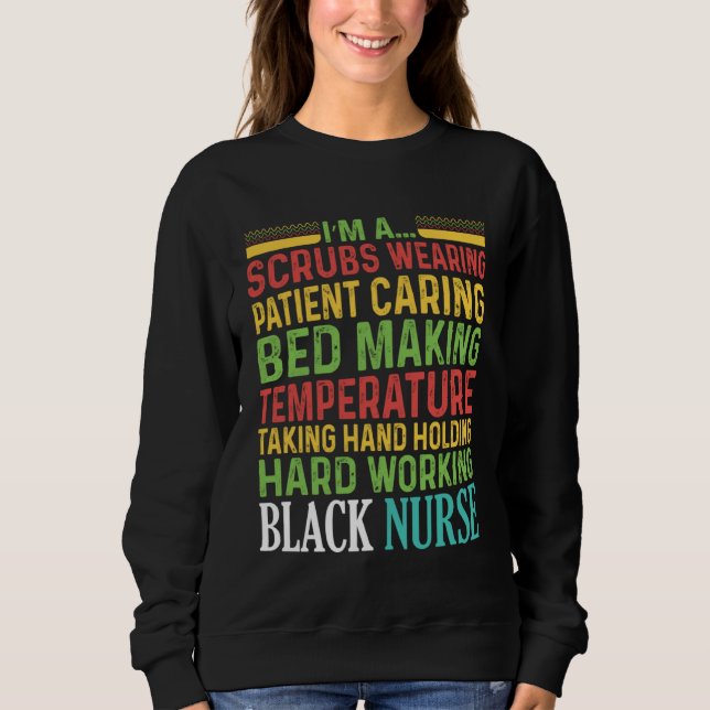 Black Nurse Wearing African American History T Shirt (Framsida)