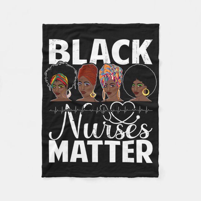 Black Nurses Problem - African American Afro Nurse Fleecefilt (Framsidan)