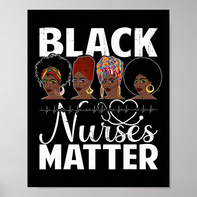 Black Nurses Problem - African American Afro Nurse Poster (Framsidan)