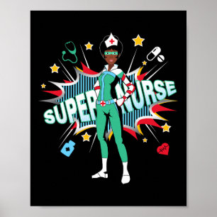 Black Nurses Sten Shirt Toppen Hero Funny Black Rn Poster