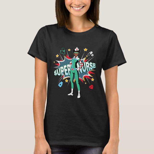 Black Nurses Sten Shirt Toppen Hero Funny Black Rn T (Framsida)