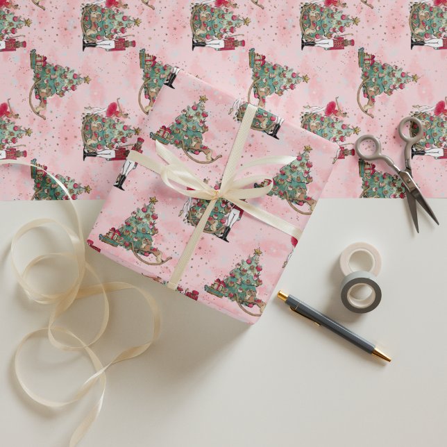 Black Nutcracker Ballerina Rosa Helgdag Papper Presentpapper (Skapare uppladdad)