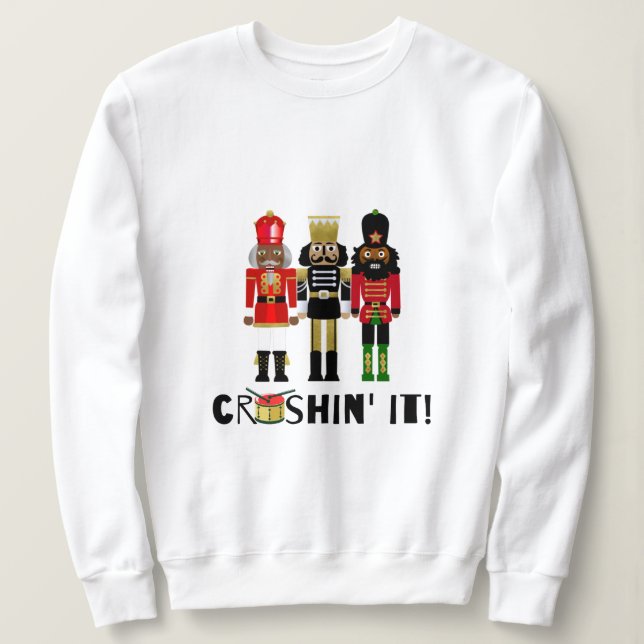 Black Nutcracker "Crushin' it"-gåva T Shirt (Design framsida)