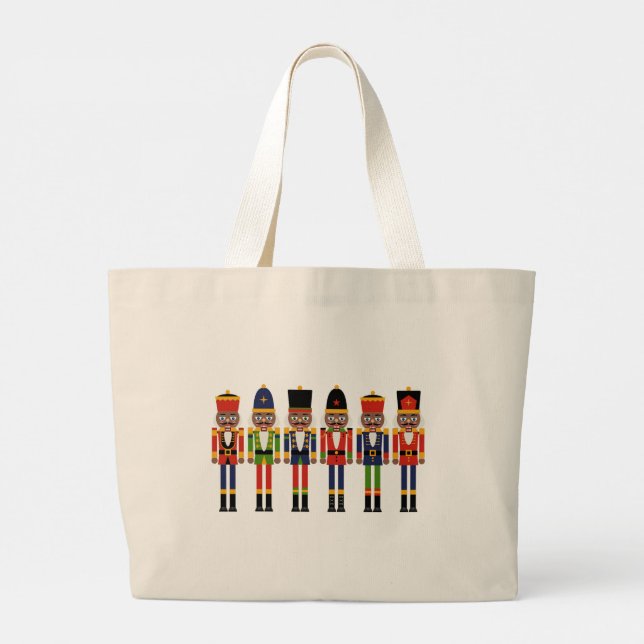 Black Nutcracker Tote Bag Jumbo Tygkasse (Baksida)