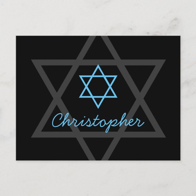 Black och Blue Pub Mitzvah Tack Vykort (Framsida)