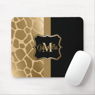 Black och Golden Giraffe Mönster Musmatta