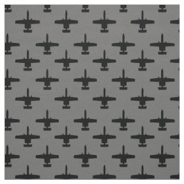 Black och Grått A-10 Warthog Attack Jet Mönster Tyg