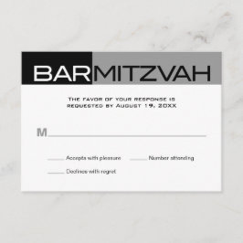 Black och Grått Block Pub Mitzvah Reply OSA Kort