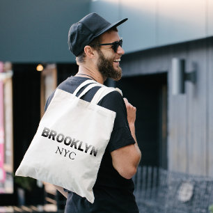 Black och Grått Brooklyn New York-grannskap Tygkasse