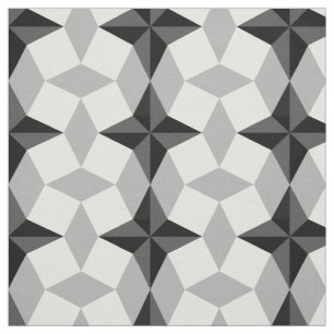 Black och Grått Starbust och Rhombus Mönster Tyg