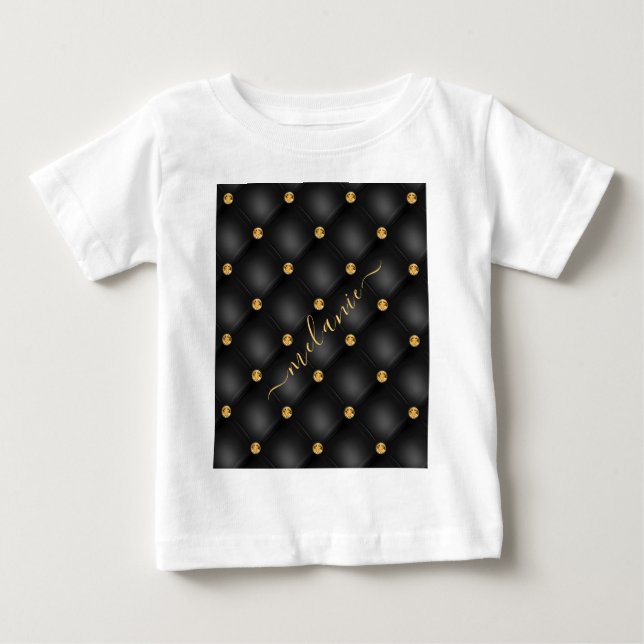 Black och Guld Baby T-Shirt (Framsida)