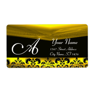 BLACK OCH GULD DAMASK MONOGRAM FRAKTSEDEL