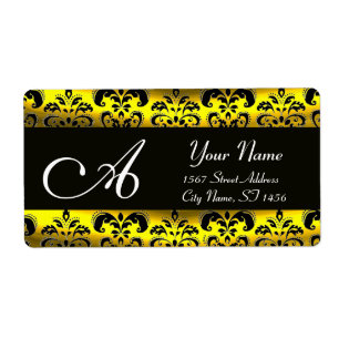 BLACK OCH GULD DAMASK MONOGRAM FRAKTSEDEL