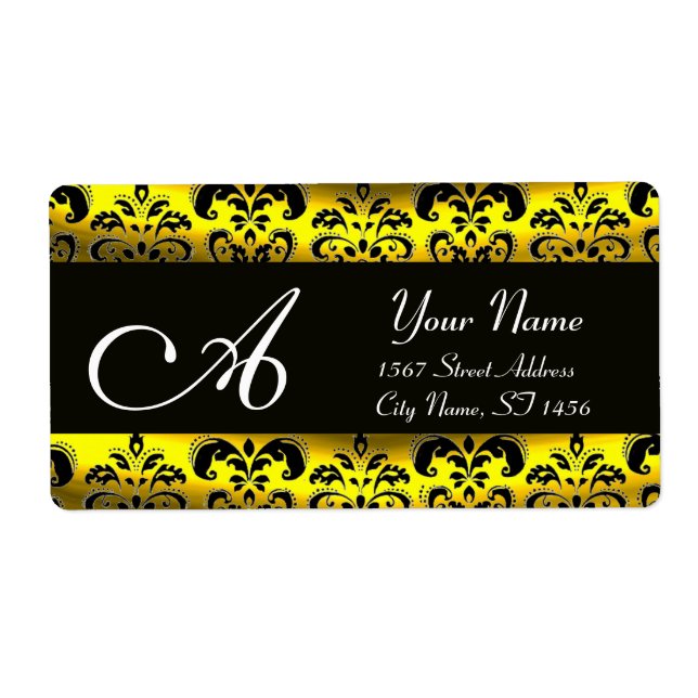 BLACK OCH GULD DAMASK MONOGRAM FRAKTSEDEL (Framsidan)