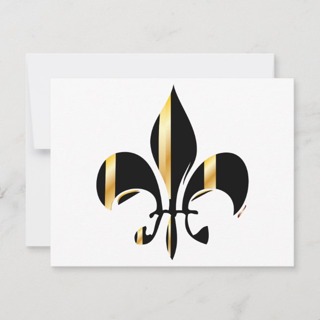 Black och Guld Fleur de Lis (Framsida)